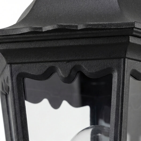 Wandleuchte Außen Glas Metall Schwarz E27 IP43 B:26 cm