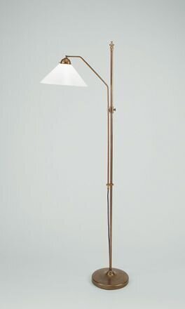 Elegante Stehleuchte Berliner Messing Glas E27 160 cm