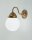 Jugendstil Wandlampe Glaskugel Messing E27 T:22 cm