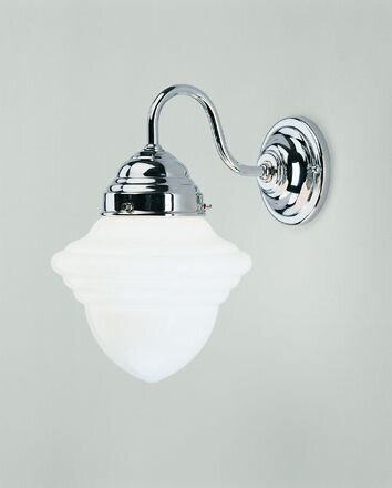 Wandlampe Messing in Chrom Glas blendarm E27 Jugendstil
