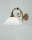 Wohnliche Wandlampe Messing Glas Schalter E27 T:42 cm