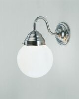 Wohnliche Wandlampe Echt-Messing Glas Nickel E27 Kugel
