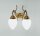 Wandleuchte Berliner Messing Glas E27 T:25 cm 2-flammig