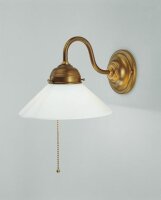 Wandlampe mit Schalter Echt-Messing Glas E27 Jugendstil