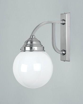 Wohnliche Wandlampe Messing in Nickel Glas E27 blendarm