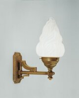 Dekorative Wandlampe Echt-Messing Glas E27 Jugendstil