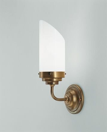 Blendarme Wandleuchte Messing Glas wohnlich E27 T:14 cm