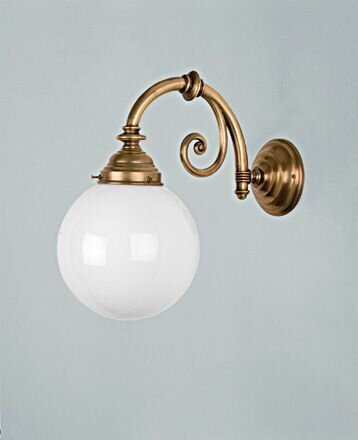 Wohnliche Wandlampe Glas Berliner Messing E27 Kugel