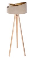 Stehlampe MANDAN Beige Gold Dreibein 145cm Wohnzimmer