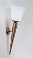 Wandfackel Echt-Messing Glas E27 H:62 cm blendarm