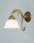 Florale Wandleuchte Berliner Messing Glas E27 T:29 cm