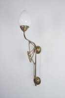 Wohnliche Wandleuchte Messing Glas Weiß E27 H:86 cm