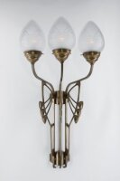 Blendarme Wandleuchte Messing Glas Weiß E27 H:86 cm
