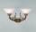 Wandlampe Messing Glas T:32 cm E27 2-flammig Jugendstil