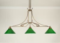 XXL Pendelleuchte Messing Glas Grün E27 136 cm stilvoll