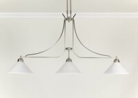 XXL Pendelleuchte Messing Glas E27 136 cm Nickel Weiß