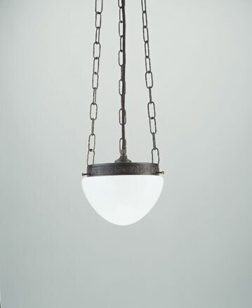 Runde Pendelleuchte Antik Messing Glas E27 Ø17 cm