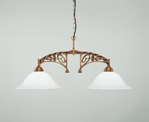 Elegante Hängeleuchte Messing Glas E27 86 cm 2-flammig