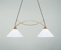 Gro&szlig;e Pendelleuchte Berliner Messing Glas E27 96 cm