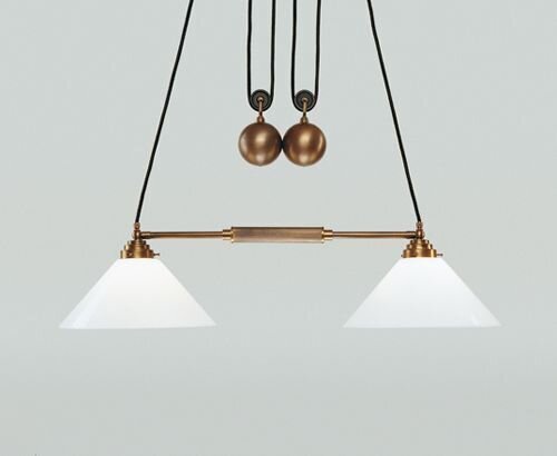 Wohnliche Pendelleuchte Berliner Messing Glas E27 83 cm