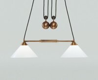 Wohnliche Pendelleuchte Berliner Messing Glas E27 83 cm