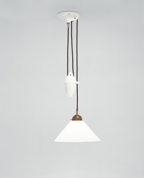 Stilvolle Hängelampe Messing Antik Glas E27 Ø30 cm rund