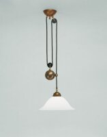Pendelleuchte Messing Glas E27 L:30 cm gem&uuml;tlich