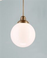 Kugel Pendelleuchte Glas Echt-Messing E27 &Oslash;35 cm rund