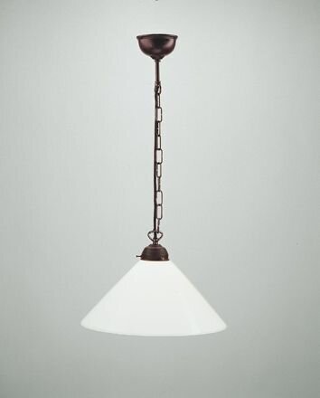 Antike Hängelampe rund Ø35 cm E27 Messing Glas blendarm