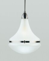 Runde Pendelleuchte Messing Glas E27 Ø34 cm in Nickel