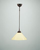 Hängeleuchte Antik Messing Glas Elfenbein E27...