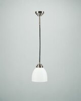 Runde Hängeleuchte Messing Glas in Nickel E27 B:15 cm