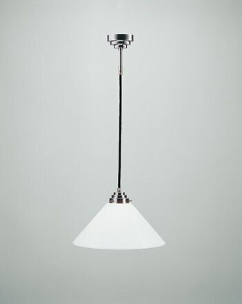 Runde Pendelleuchte Messing Glas in Nickel E27 B:30 cm