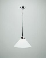 Runde Pendelleuchte Messing Glas in Nickel E27 B:30 cm