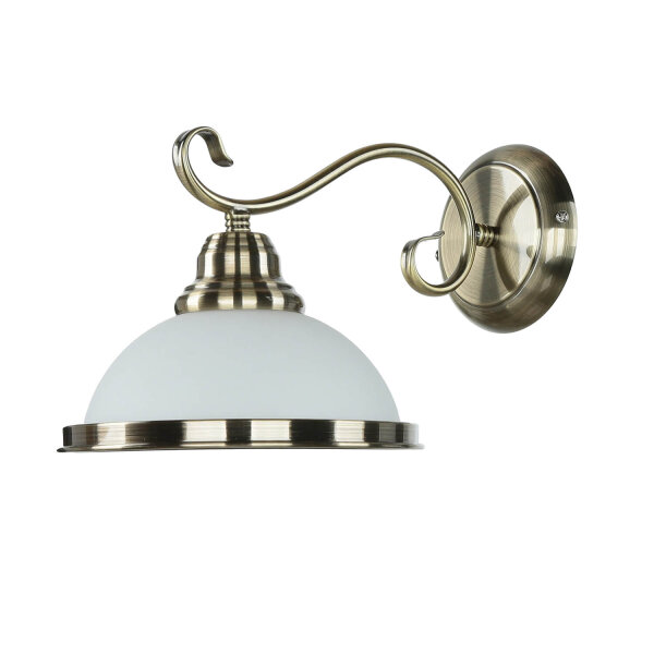 Wandleuchte ELISETT mit Glasschirm Antik
