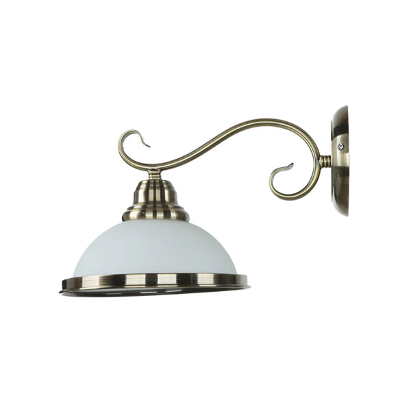 Wandleuchte ELISETT mit Glasschirm Antik