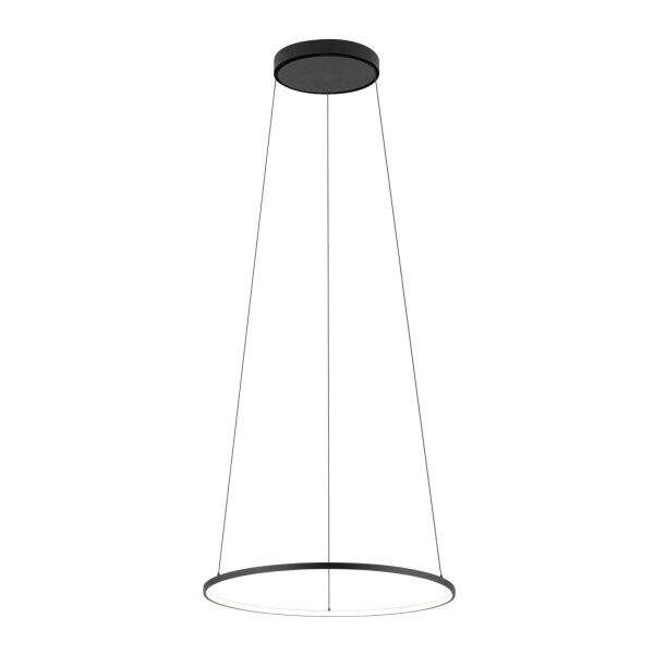 LED Hängeleuchte Metall Ring Ø 45 cm Schwarz 4000 K 600 lm