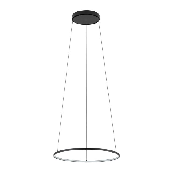 LED Hängeleuchte Metall Ring Ø 45 cm Schwarz 4000 K 600 lm
