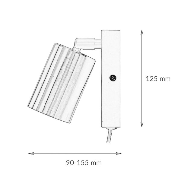 Wandlampe mit Schalter Kabel GU10 verstellbar