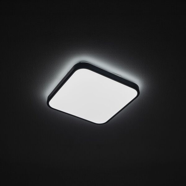 Runde LED Deckenlampe Schwarz Metall 1200 lm Ø33,5 cm