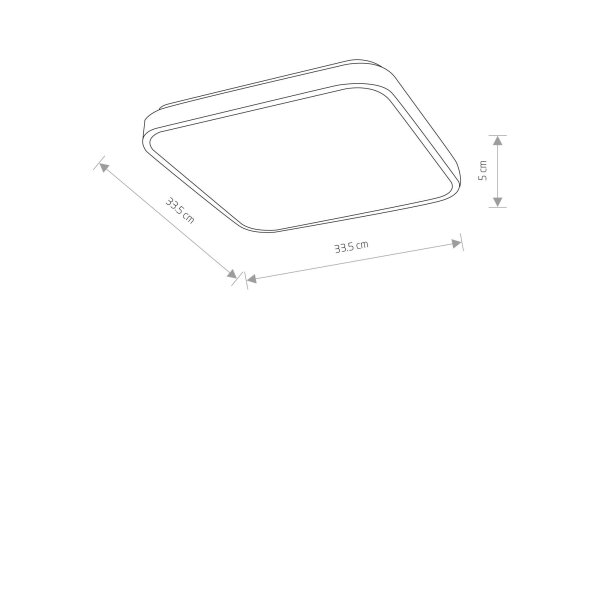 Runde LED Deckenlampe Schwarz Metall 1200 lm Ø33,5 cm