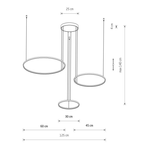 LED Pendelleuchte Aluminium Seidenolive 45 W 3-flammig