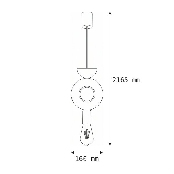 Dekorative Hängelampe Holz Metall Ø16 cm rund E27