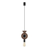Dekorative H&auml;ngelampe Holz Metall &Oslash;16 cm rund E27