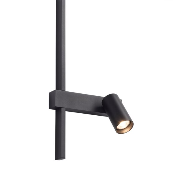LED Wandlampe Schwarz Aluminium GU10 H:80 cm indirekt