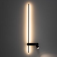LED Wandlampe Schwarz Aluminium GU10 H:80 cm indirekt