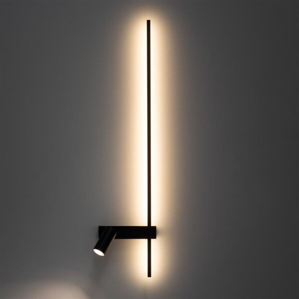 LED Wandleuchte Schwarz Aluminium GU10 H:80 cm indirekt