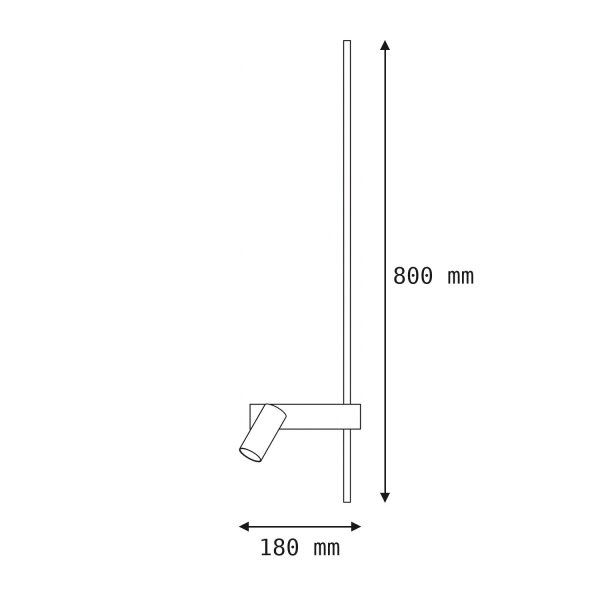 LED Wandleuchte Schwarz Aluminium GU10 H:80 cm indirekt