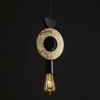 Hängelampe Holz Metall wohnlich Ø16 cm E27 in...