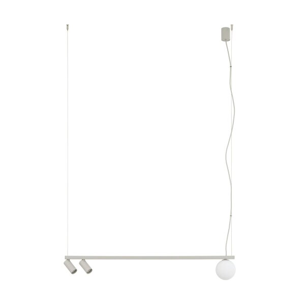 Große Hängelampe Aluminium Glas 107 cm GU10 G9 Weiß